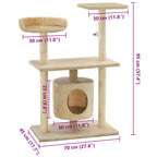 Katzen-Kratzbaum Sisal 95 cm Beige