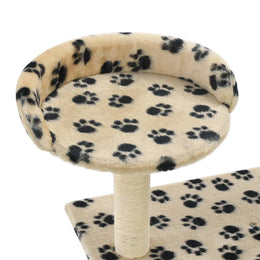 vidaXL Katzen-Kratzbaum Sisal 95 cm Beige Pfoten-Aufdruck