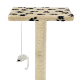 vidaXL Katzen-Kratzbaum Sisal 95 cm Beige Pfoten-Aufdruck
