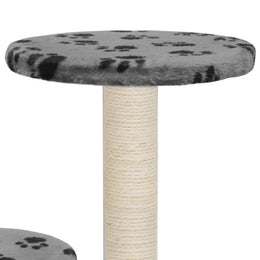 vidaXL Katzenbaum mit Sisal-Kratzsäule 60 cm Grau Pfoten-Aufdruck