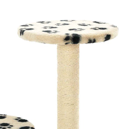 vidaXL Katzen-Kratzbaum Sisal 60 cm Beige Pfoten-Aufdruck