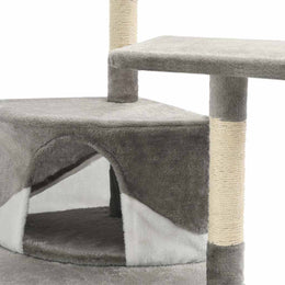 vidaXL Katzen-Kratzbaum mit Sisal-Kratzsäulen 203 cm Grau und Weiß