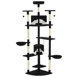 vidaXL Katzen-Kratzbaum mit Sisal-Kratzsäulen 203 cm Schwarz und Weiß