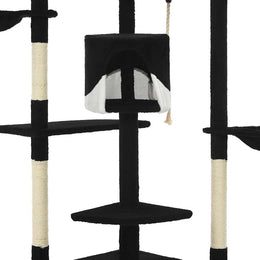 vidaXL Katzen-Kratzbaum mit Sisal-Kratzsäulen 203 cm Schwarz und Weiß