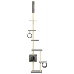 vidaXL Katzenbaum mit Sisal-Kratzsäulen 260 cm Grau