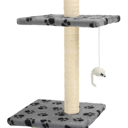 vidaXL Katzen-Kratzbaum mit Sisal-Kratzsäulen 260cm Grau Pfotenabdruck