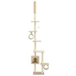 vidaXL Katzen-Kratzbaum mit Sisal-Kratzsäulen 260 cm Beige