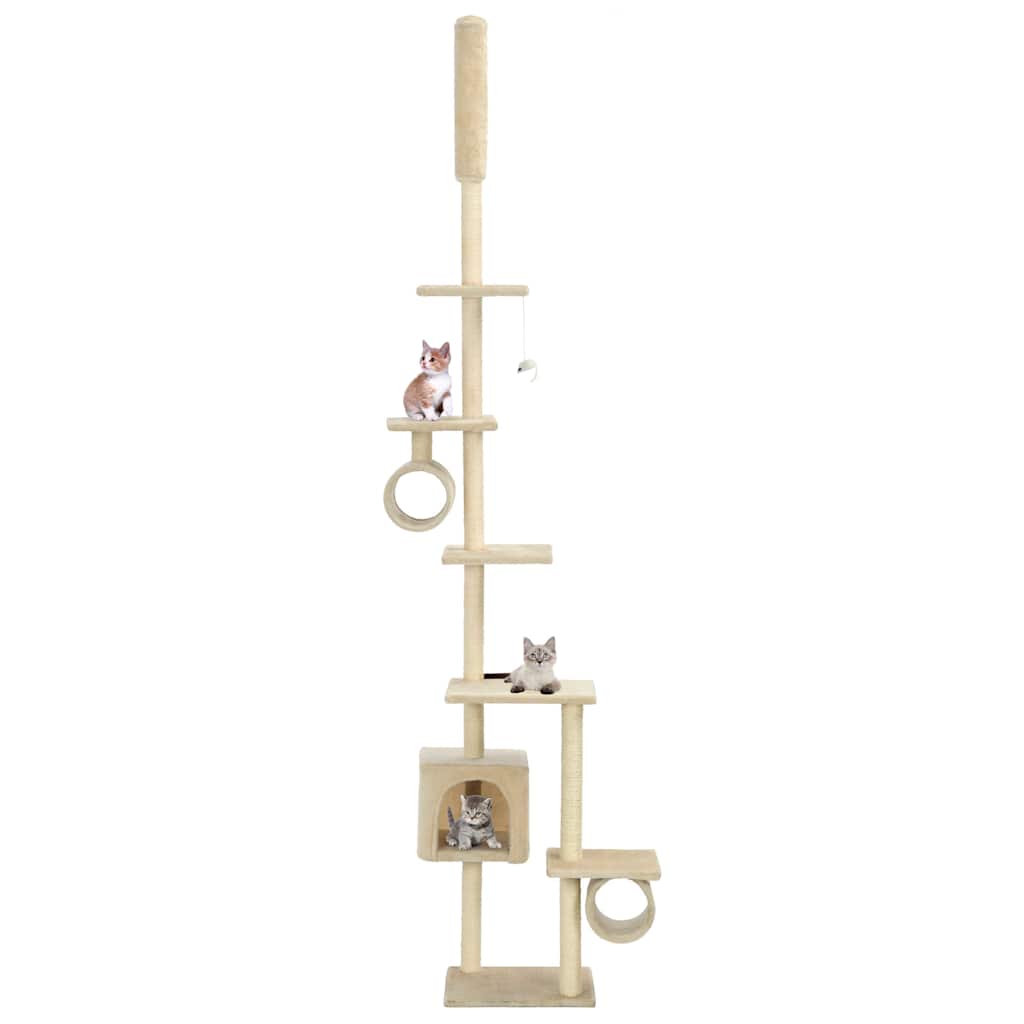 vidaXL Katzen-Kratzbaum mit Sisal-Kratzsäulen 260 cm Beige