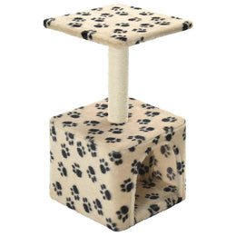 vidaXL Katzen-Kratzbaum Sisal 55 cm Beige Pfoten-Aufdruck
