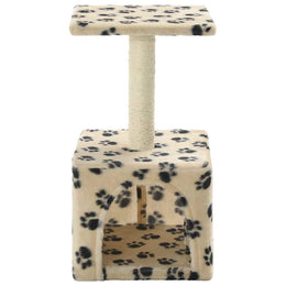 vidaXL Katzen-Kratzbaum Sisal 55 cm Beige Pfoten-Aufdruck