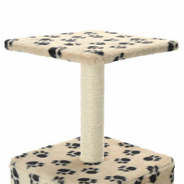 vidaXL Katzen-Kratzbaum Sisal 55 cm Beige Pfoten-Aufdruck