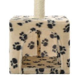vidaXL Katzen-Kratzbaum Sisal 55 cm Beige Pfoten-Aufdruck