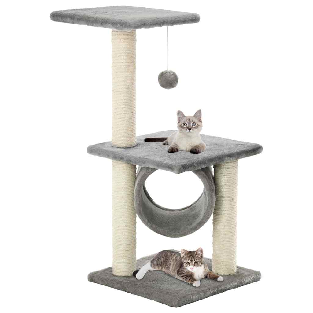 vidaXL Katzen-Kratzbaum Sisal 65 cm Grau