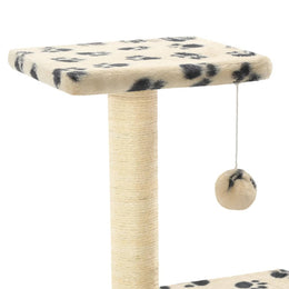 vidaXL Katzen-Kratzbaum Sisal 65 cm Beige Pfoten-Aufdruck