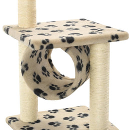 vidaXL Katzen-Kratzbaum Sisal 65 cm Beige Pfoten-Aufdruck