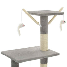 vidaXL Katzen-Kratzbaum mit Sisal-Säulen 138 cm Grau