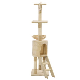 vidaXL Katzen-Kratzbaum mit Sisal-Säulen 138 cm Beige