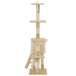 vidaXL Katzen-Kratzbaum mit Sisal-Säulen 138 cm Beige