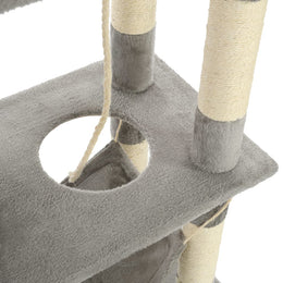 vidaXL Katzenbaum mit Sisal-Kratzsäulen 140 cm Grau