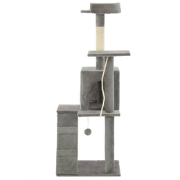 vidaXL Katzenbaum mit Sisal-Kratzsäulen 120 cm Grau