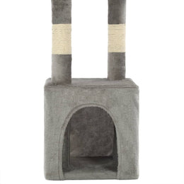 vidaXL Katzen-Kratzbaum mit Sisal-Kratzsäulen 109 cm Grau