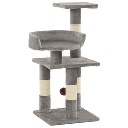 vidaXL Katzen-Kratzbaum mit Sisal-Kratzsäulen 65 cm Grau