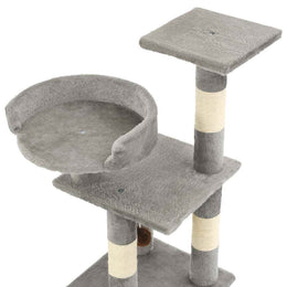 vidaXL Katzen-Kratzbaum mit Sisal-Kratzsäulen 65 cm Grau
