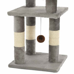 vidaXL Katzen-Kratzbaum mit Sisal-Kratzsäulen 65 cm Grau