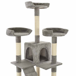 vidaXL Katzen-Kratzbaum mit Sisal-Kratzsäulen 170 cm Grau