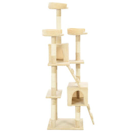 vidaXL Katzen-Kratzbaum mit Sisal-Säulen 170 cm Beige