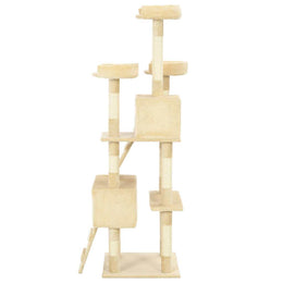 vidaXL Katzen-Kratzbaum mit Sisal-Säulen 170 cm Beige