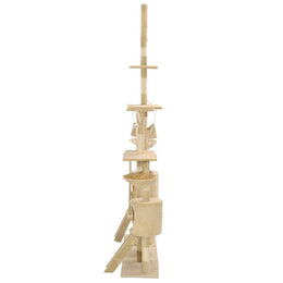 vidaXL Katzen-Kratzbaum mit Sisal-Kratzsäulen 230 - 250 cm Beige