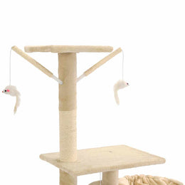 vidaXL Katzen-Kratzbaum mit Sisal-Kratzsäulen 230 - 250 cm Beige