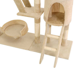vidaXL Katzen-Kratzbaum mit Sisal-Kratzsäulen 230 - 250 cm Beige