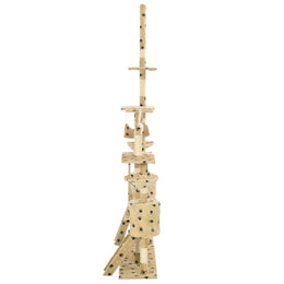 vidaXL Katzen-Kratzbaum Sisal 230 - 250 cm Pfoten-Aufdruck Beige