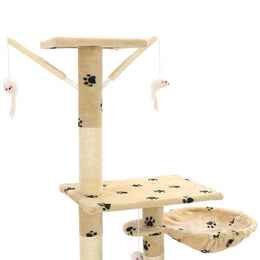 vidaXL Katzen-Kratzbaum Sisal 230 - 250 cm Pfoten-Aufdruck Beige