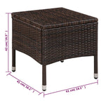 Gartenstuhl und Hocker mit Polstern Poly Rattan Braun