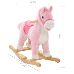 vidaXL Schaukeltier Pferd Plüsch 65x32x58 cm Rosa