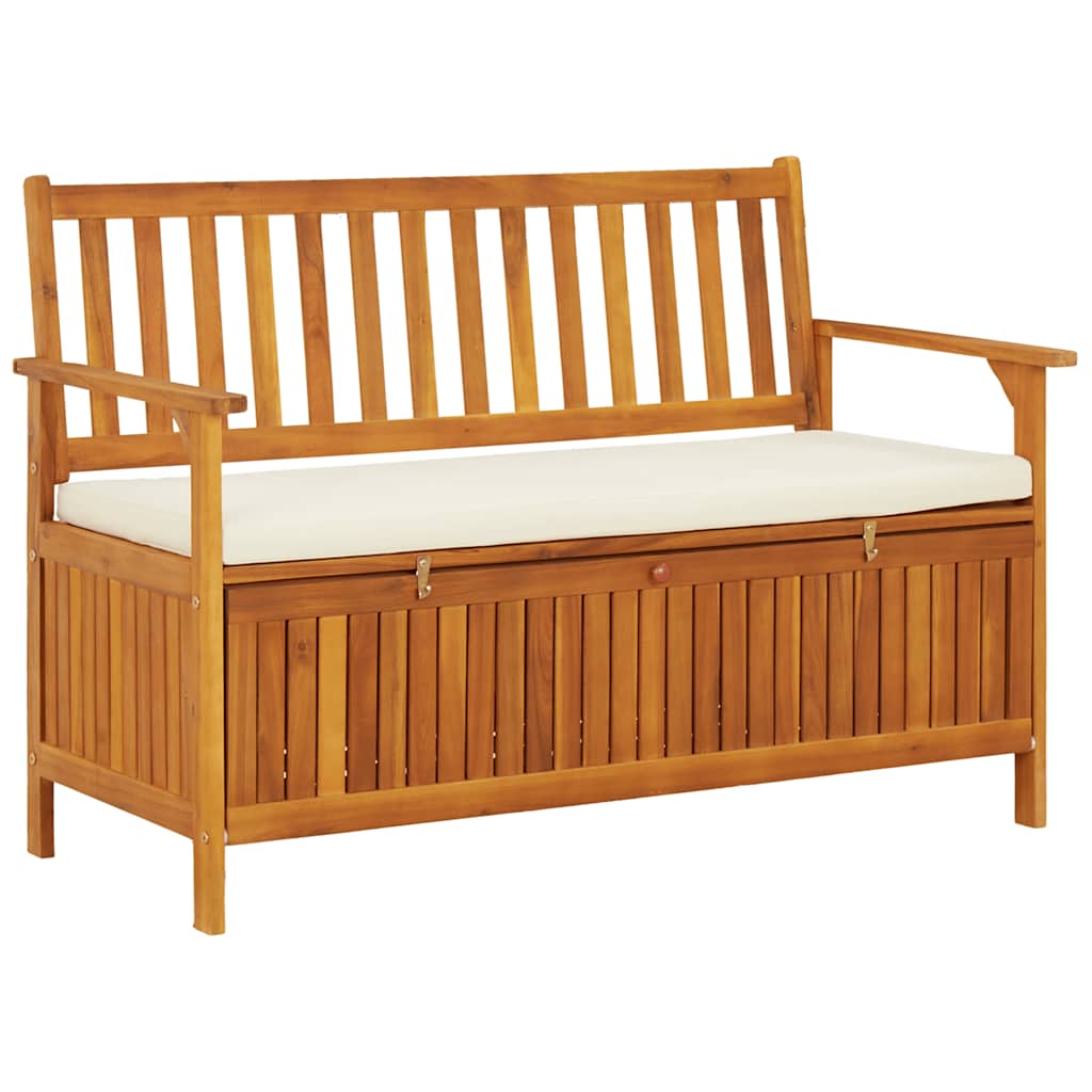 Garten Aufbewahrungsbank Akazienholz Massiv 120 x 63 x 84 cm