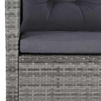 6-tlg. Garten-Lounge-Set mit Auflagen Poly Rattan Grau