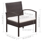 5-tlg. Garten-Lounge-Set mit Auflagen Poly Rattan Schwarz