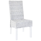 Esszimmerstühle 2 Stk. Hellbraun Kubu-Rattan und Mahagoniholz