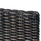 Esszimmerstühle 2 Stk. Schwarz Kubu-Rattan und Mahagoniholz