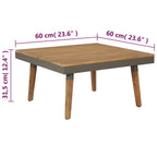 4-tlg. Garten-Lounge-Set mit Auflagen Massivholz Akazie Braun