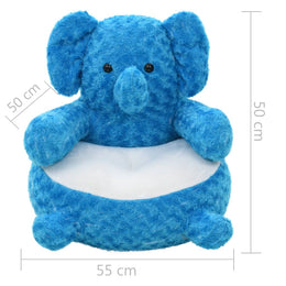 vidaXL Elefant Kuscheltier Plüsch Blau