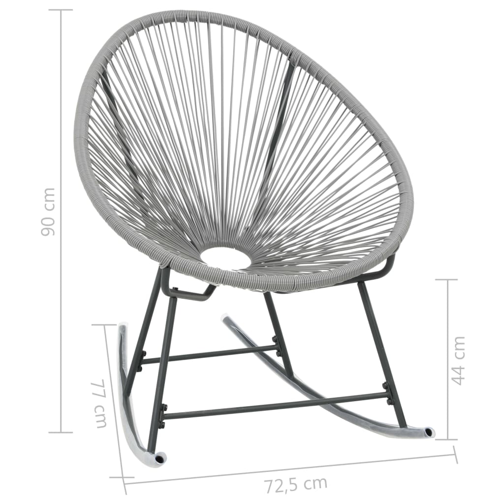 Schaukelstuhl LUNA Grau Poly Rattan