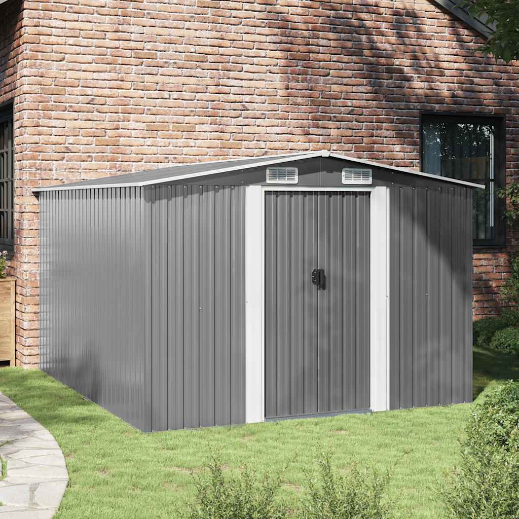 Gartenhaus 257x298x178 cm Metall Grau