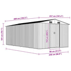 Gerätehaus 257x489x181 cm Metall Braun