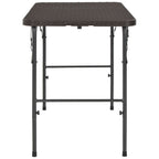 Gartentisch Klappbar Braun 120x60x74 cm HDPE Rattan-Optik