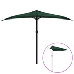 Balkon-Sonnenschirm mit Alu-Mast Grün 300x155 cm Halbrund